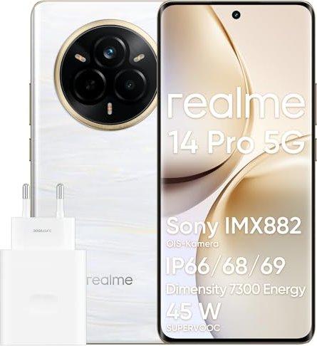 Image du produit realme 14 Pro (512 Go, Blanc nacré, 6.77", Double SIM, 5G)