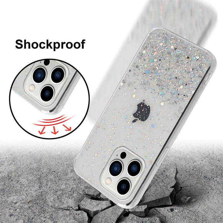 Actual product image Cadorabo TPU cover sparkling glitter (Apple iPhone 13 Pro)