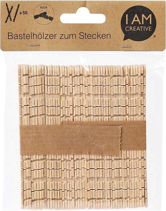 Produktbild I Am Creative Bastelhölzer zum Stecken natur 114 x 10 mm, 50 Stk.