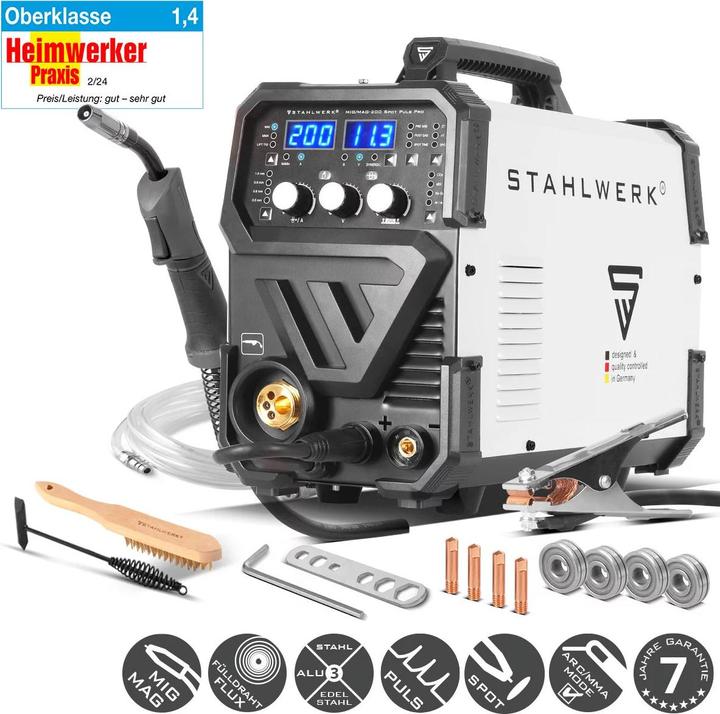 Image du produit Stahlwerk Poste à souder MIG MAG 200 Spot Puls Pro Appareil combiné avec fonction spot