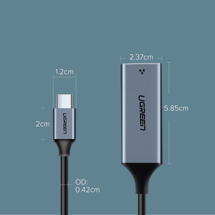 Actual product image Ugreen Gigabit Ethernet Adapter (USB-C 3.1 Gen 1, RJ45 (1x))