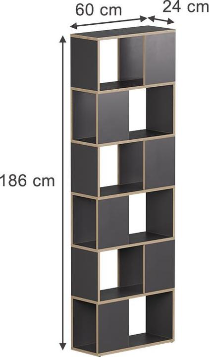 Actual product image Vicco Raumteiler Eneos, Anthrazit/Eiche, 60 x 186 cm