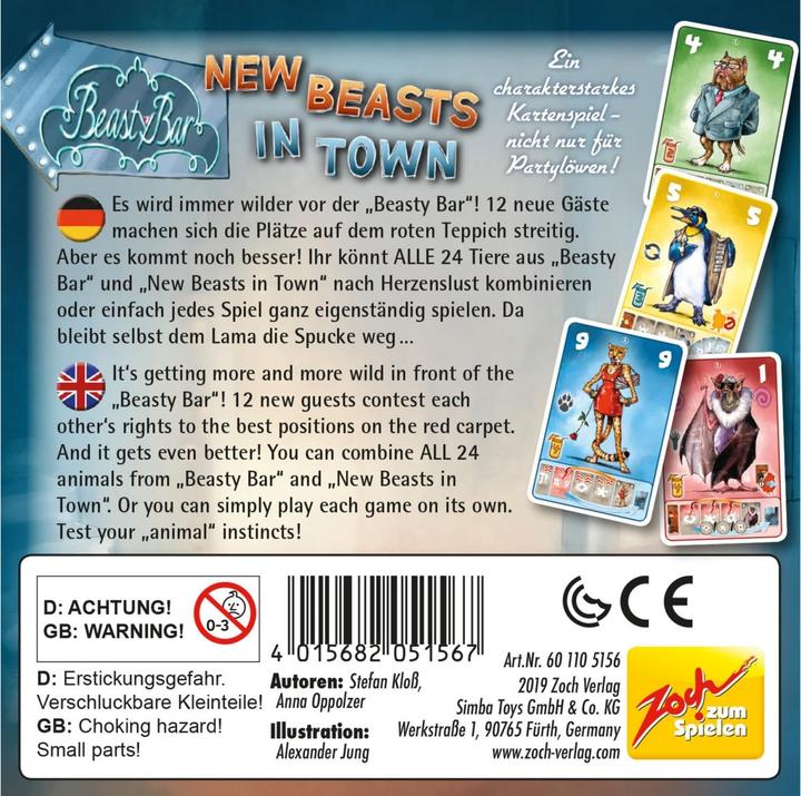 Immagine prodotto Zoch ZOC05156 - Beasty Bar: New Beasts in Town, gioco di carte, per 2-4 giocatori, età 8+ (Inglese, Italiano, Tedesco, Francese)