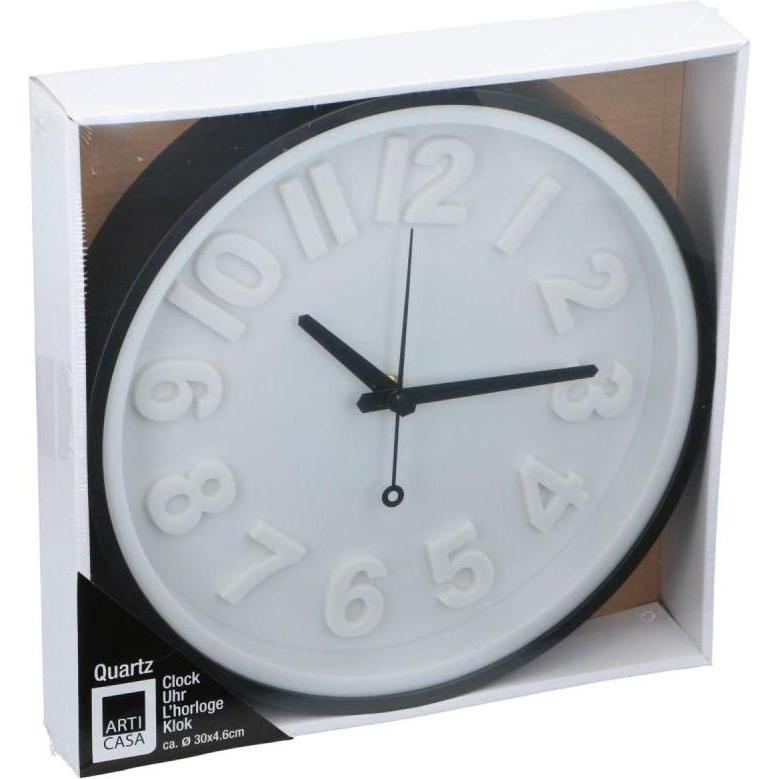 Arti Casa, Orologio da parete, Articasa ZEGAR ŚCIENNY 29,5X4,6CM ARTICASA CZARNY (29.50 cm)