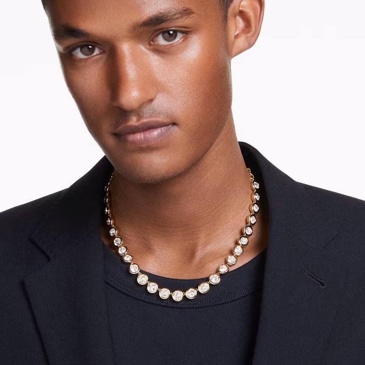 Produktbild Swarovski Imber Halskette Rundschliff Weiss Gold (Swarovski Metall, 38 cm)