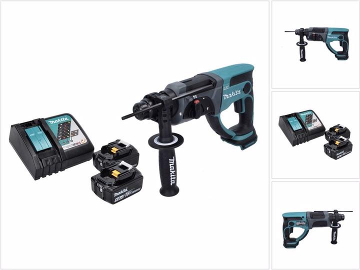 Actual product image Makita DHR 202 RT Battery combi hammer 18 V 2.0 J SDS Plus + 2x battery 5.0 Ah + charger (Rechargeable battery operated)