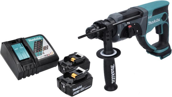 Actual product image Makita DHR 202 RT Battery combi hammer 18 V 2.0 J SDS Plus + 2x battery 5.0 Ah + charger (Rechargeable battery operated)