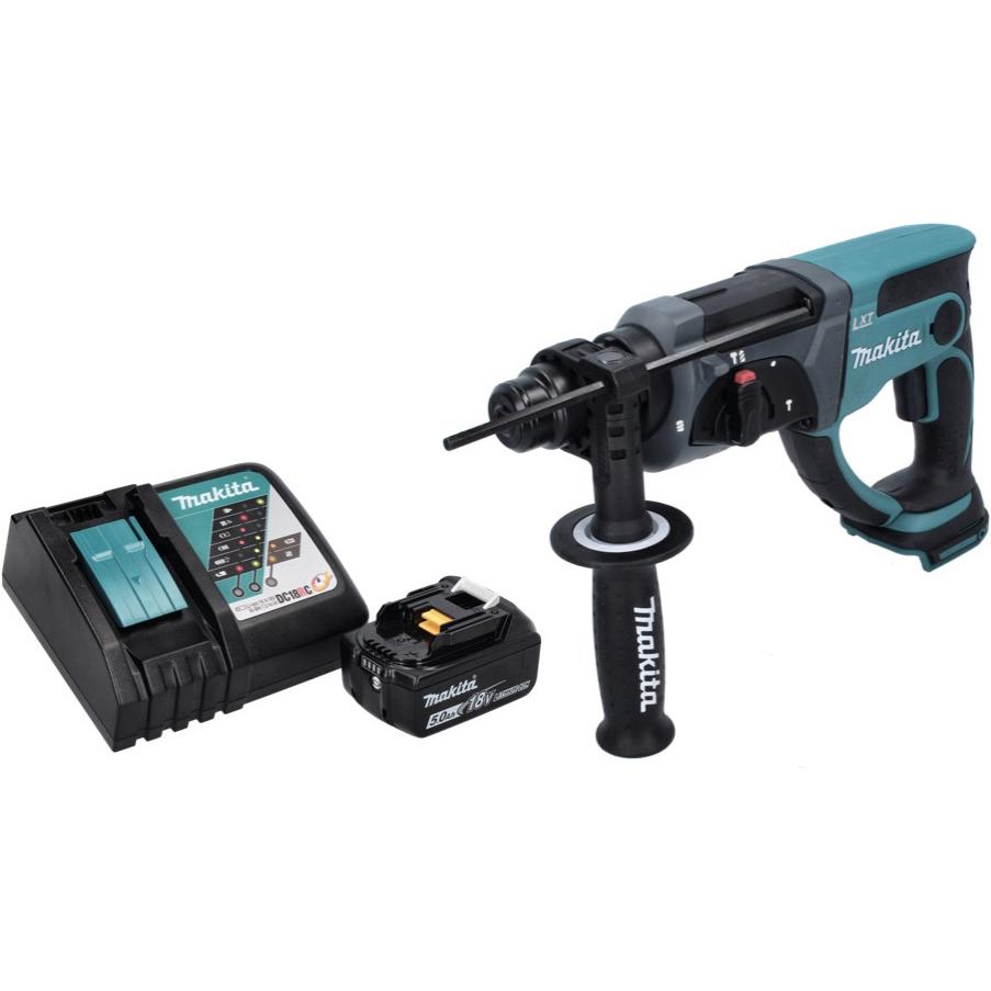 Thumbnail - Makita, Bohrmaschine + Akkuschrauber, DHR 202 RT1 Akku Kombihammer 18 V 2,0 J SDS Plus + 1x Akku 5,0 Ah + Ladegerät (Akk...