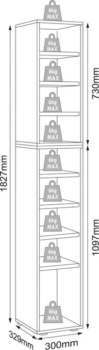Produktbild VCM Regal Schuhschrank Schuhregal Salia B30 (30 x 33 x 183 cm)