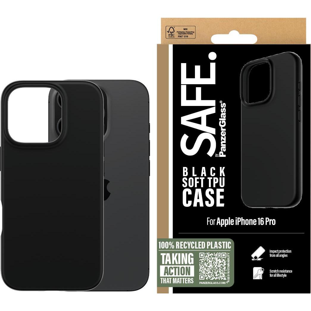 Thumbnail - Safe TPU Case (Apple iPhone 16 Pro), Smartphone Hülle, Schwarz