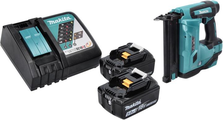 Produktbild Makita DBN 500 RT Akku Stauchkopfnagler 18 V 15-50 mm + 2x Akku 5,0 Ah + Ladegerät