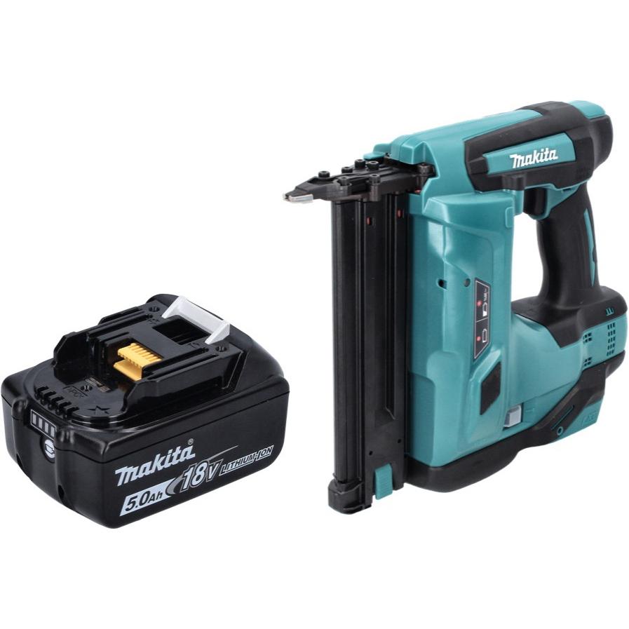 Thumbnail - Makita, Tacker + Nagelpistole, DBN 500 T1 Akku Stauchkopfnagler 18 V 15-50 mm + 1x Akku 5,0 Ah - ohne Ladegerät