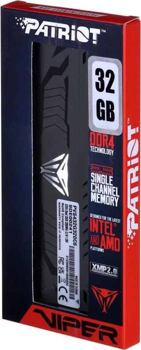 Actual product image Patriot Viper Steel PVS432G320C6 memory module GB DDR4 (1 x 32GB, 3200 MHz, DDR4-RAM, DIMM)