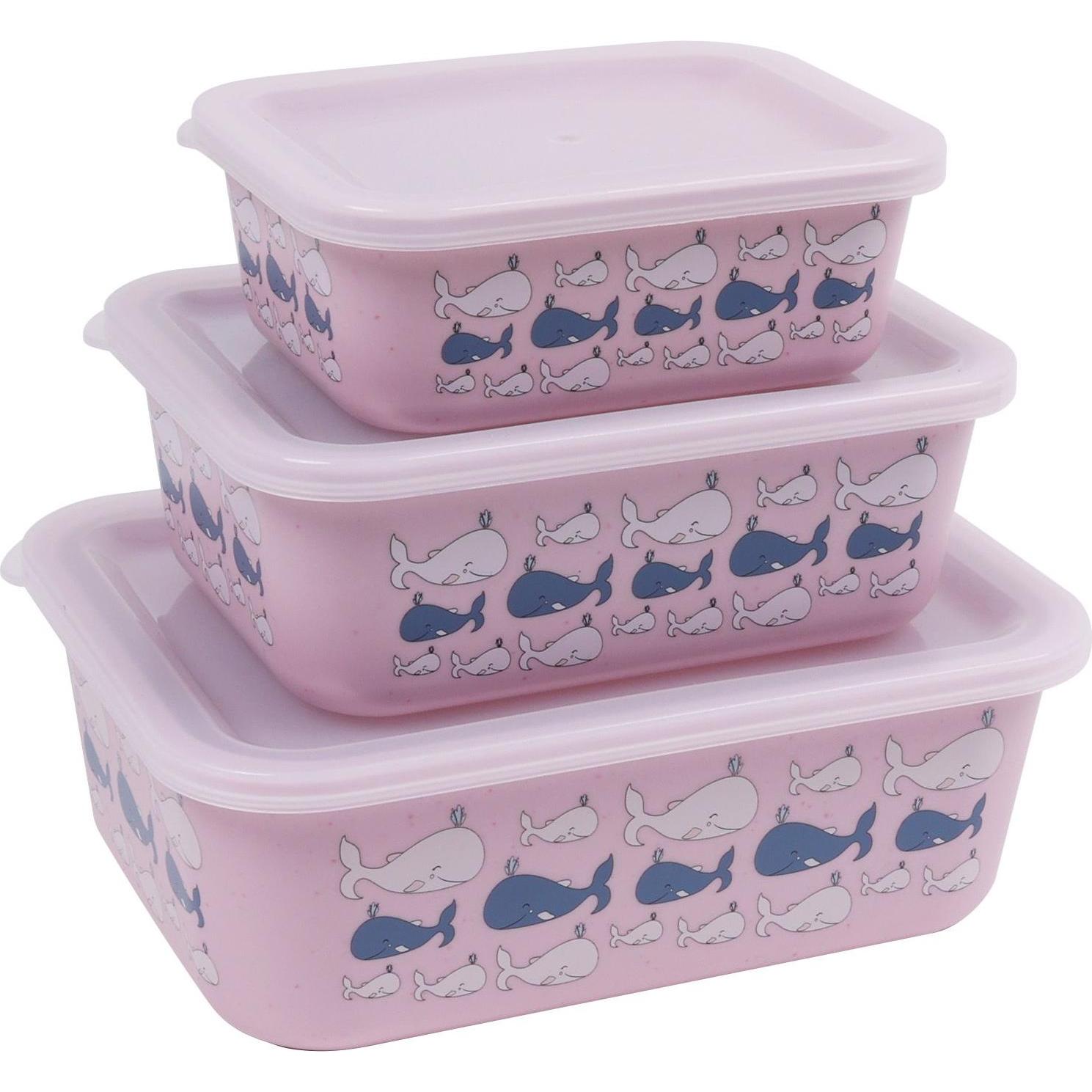 Stoneline Awave Set of storage box, 400/730/1300 ml, Rose, 3 pcs, Vorratsbehälter, Rosa