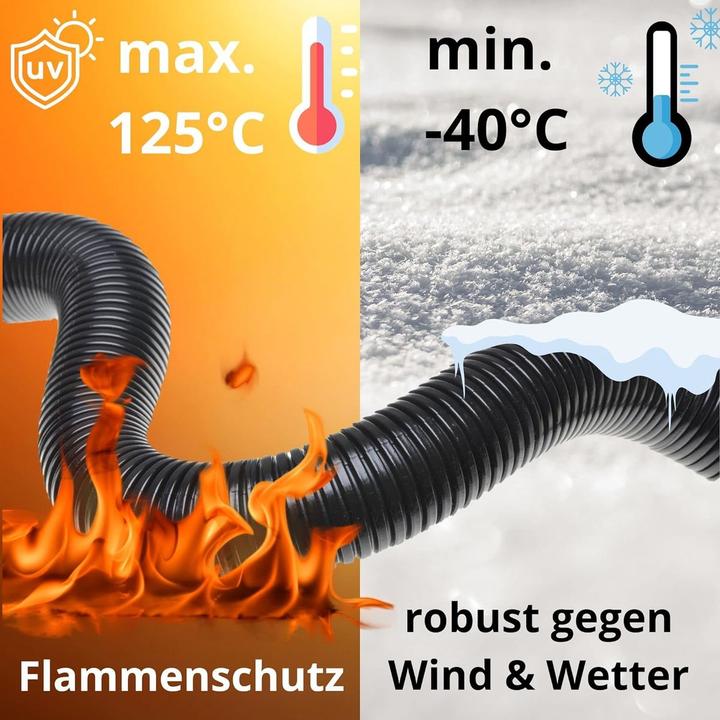 Actual product image Kalitec 25 Meter Wellrohr Twin NW 26 I Wellschlauch zweiteilig I Solarwellrohr I Marderschutzrohr I