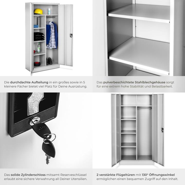 Produktbild tectake Schrank (80 x 40 x 180 cm)