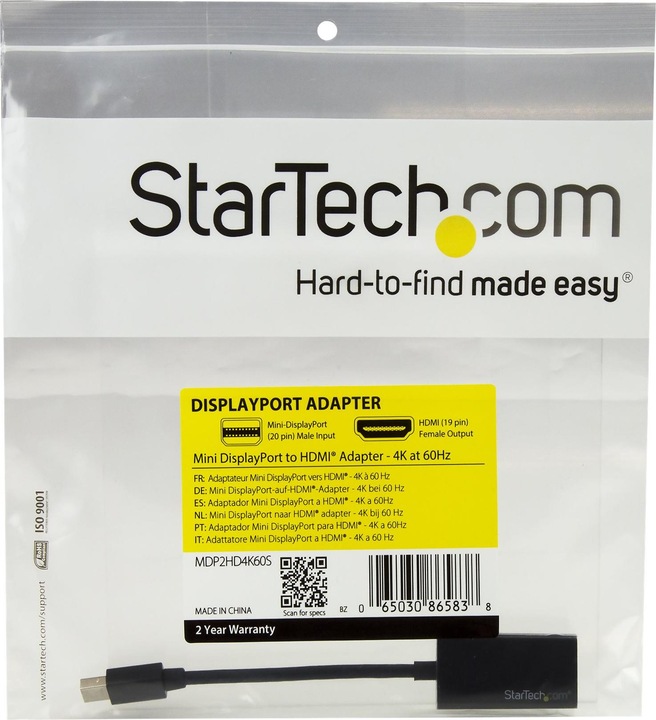 Produktbild StarTech Mini DisplayPort auf HDMI Adapter - 4K mDP zu HDMI Konverter - UHD 4K 60Hz (HDMI, 15.20 cm)