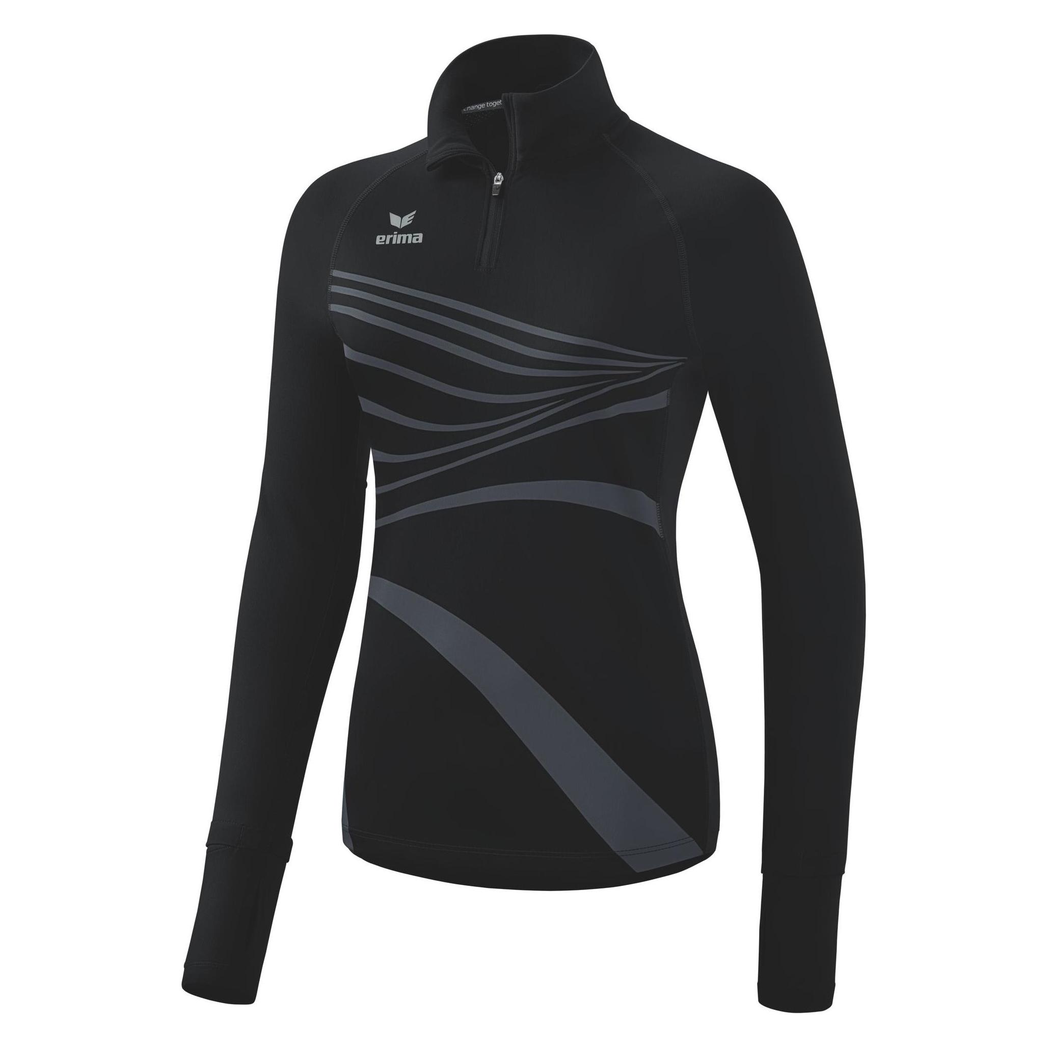 Erima, Damen, Sportshirt, Racing Longsleeve (34), Schwarz, 34