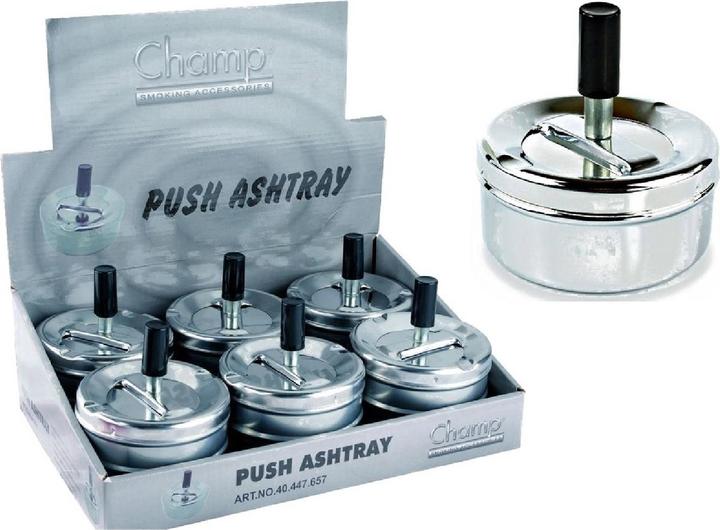 Actual product image Champ Push metal ashtray 9 cm
