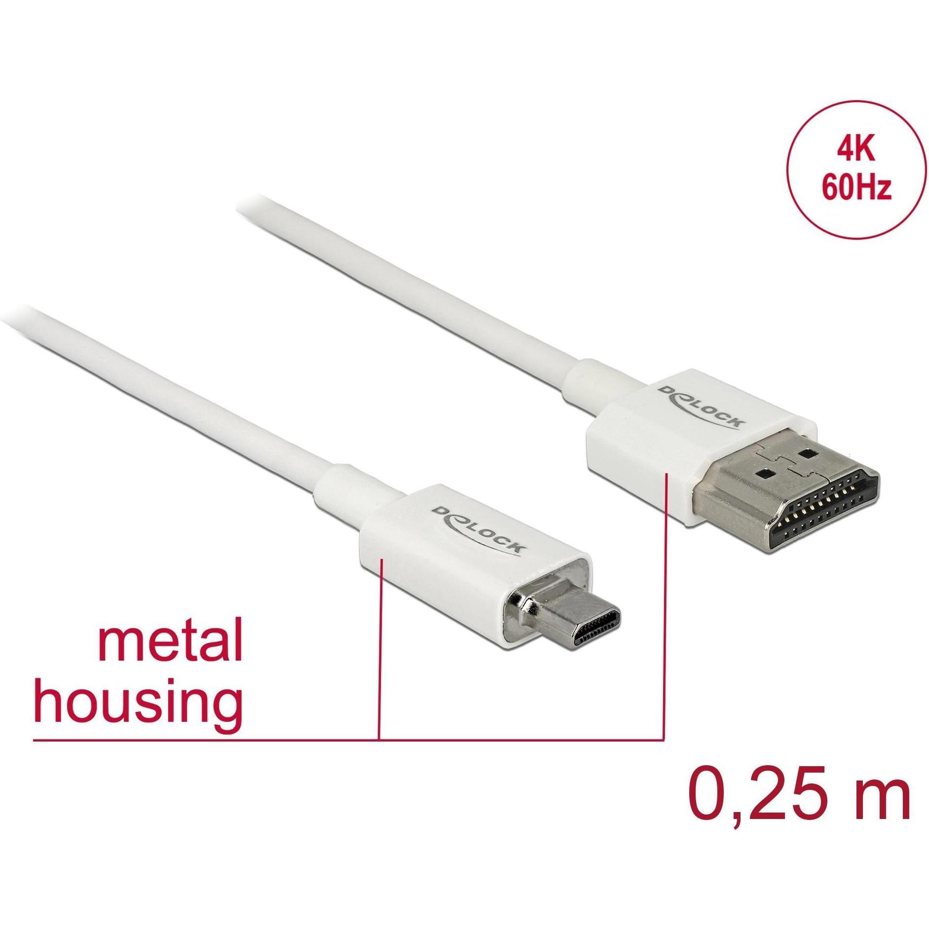 Thumbnail - Delock HDMI (Typ A) — micro HDMI (Typ D) (0.15 m, HDMI), Video Kabel