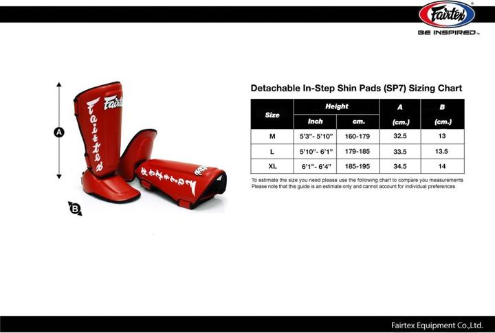 Actual product image Fairtex Shin guards SP7 Twister Detachable (L)