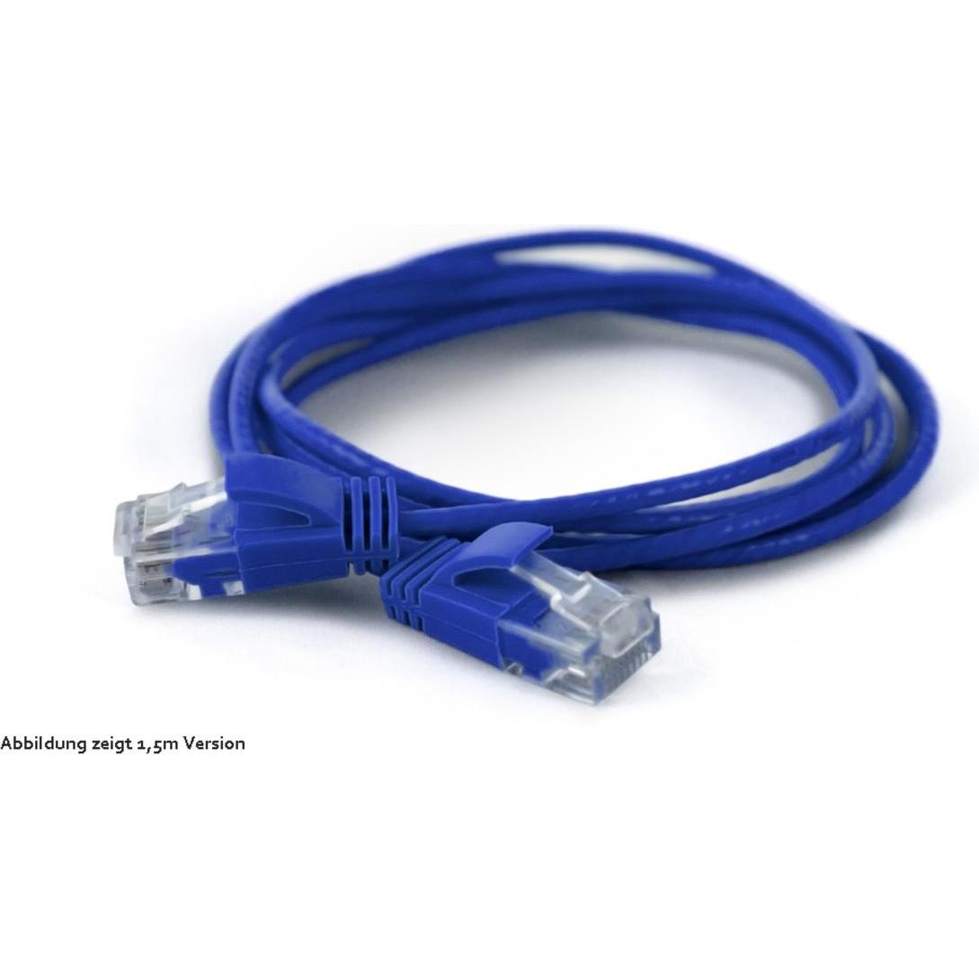 Wantec wW Patchkabel CAT6A (rund 2,8mm) UTP blau 1,0m (U/UTP, CAT6a, 1 m), Netzwerkkabel