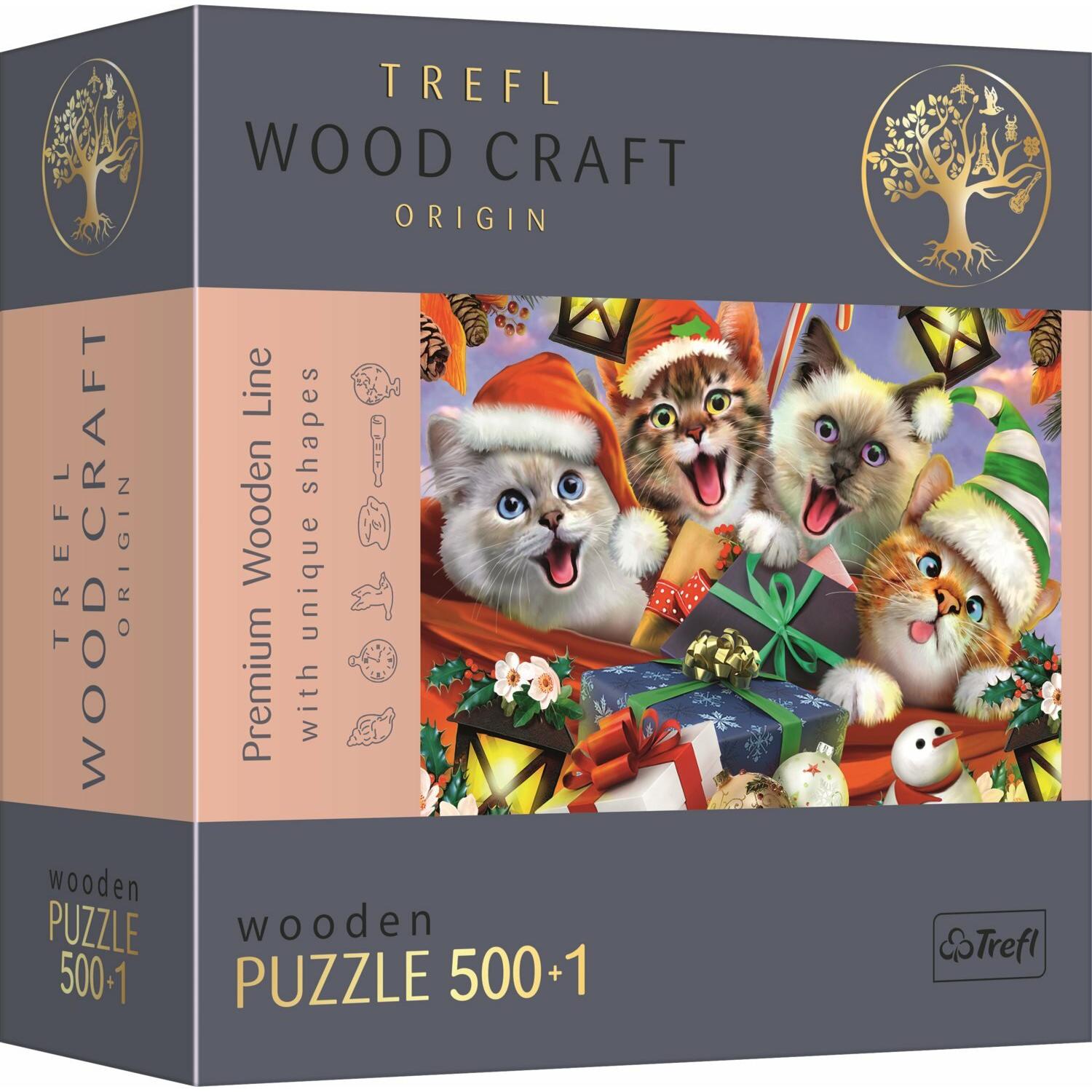 Clementoni Holzpuzzle Weihnachtskatzen (500 Teile)
