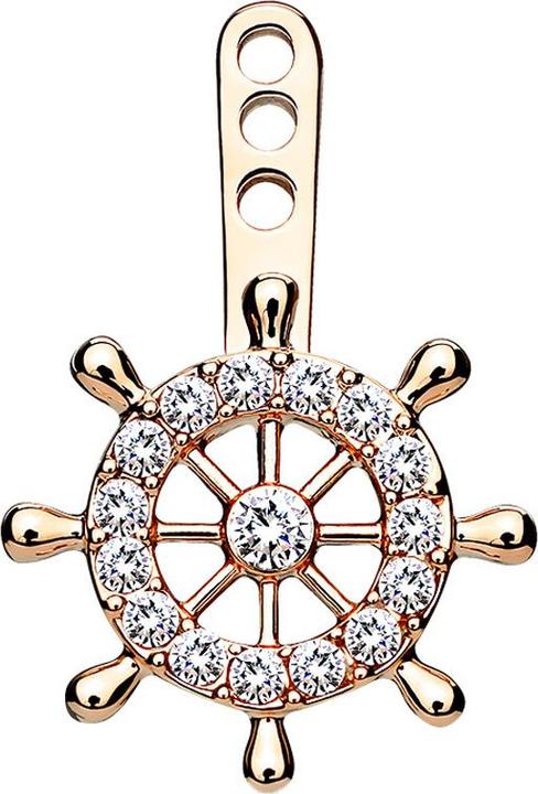 Produktbild Star Piercing Ohrring Ear Jacket rosegold Yachtrad (Messing)