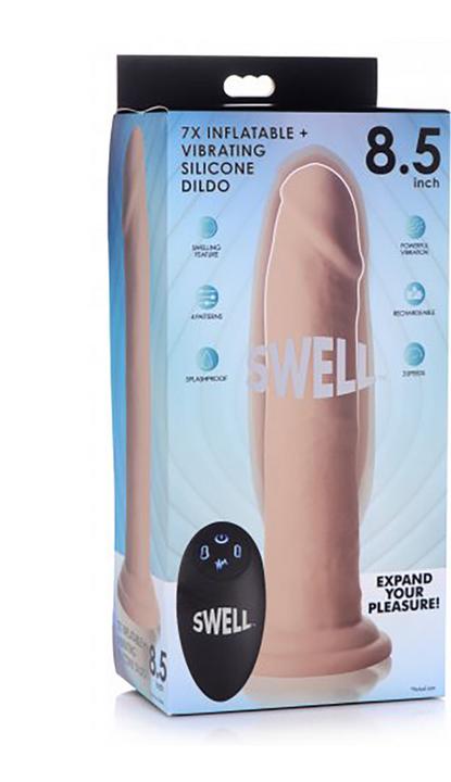 Actual product image Swell 7X Inflatable & Vibrating 8.5 Silicone Dildo