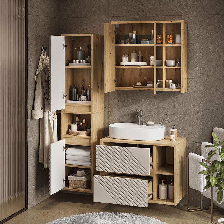 Produktbild Vicco Badmöbel-Set Viola, Artisan-Eiche,.3 Teile