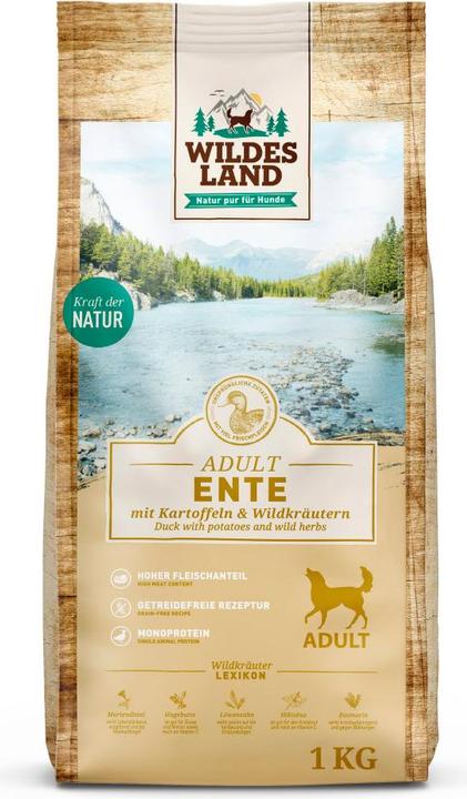 Actual product image Wildes Land Dry food duck with potatoes & wild herbs, 1 kg (Adult, 1 pcs., 1020 g)