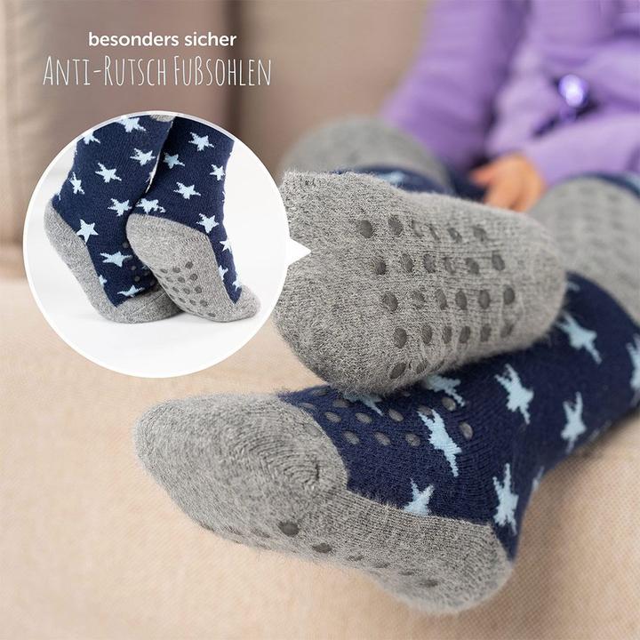 Produktbild La Loona LaLoona Baby-Strumpfhosen Krabbel-Strumpfhose 2er Pack - Sterne Marine + Streifen (74/80)