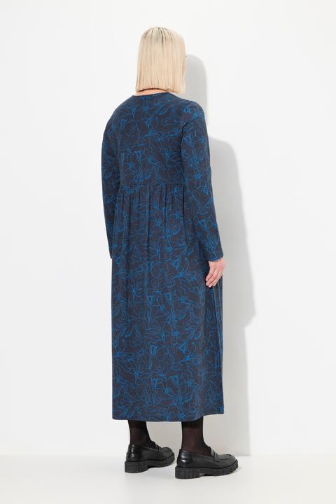 Actual product image Ulla Popken Leaf Print Long Sleeve Jersey Dress (42, 44)