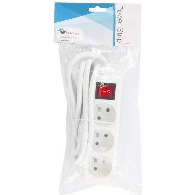 Thumbnail - Logon, Steckdosenleiste, 3-WAY POWER STRIP: WHITE - (3 x, 1.50 m)