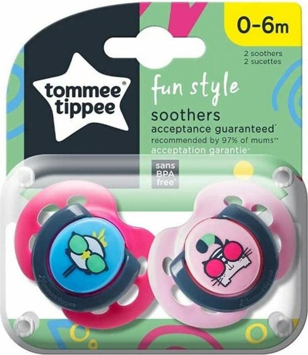 Actual product image Tommee Tippee Silicone dummy FUN STYLE, 0-6 months, 2 pcs., 43335703 (2x, 0 - 6 Months)