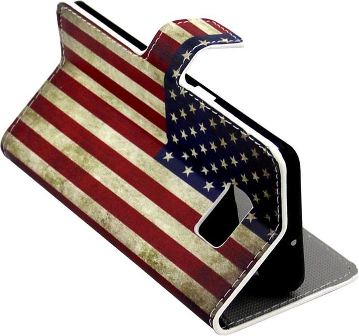 Produktbild König Design Handyhülle Tasche für Handy Samsung Galaxy S6 Edge Plus Retro Fahne USA (Samsung Galaxy S6 Edge)