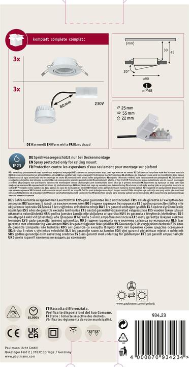 Produktbild Paulmann Einbauleuchte Base (350 lm)