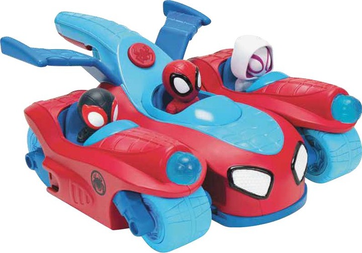 Actual product image Spiderman Spidey 3-in-1 Fahrzeug Jet + 2 Motorräder