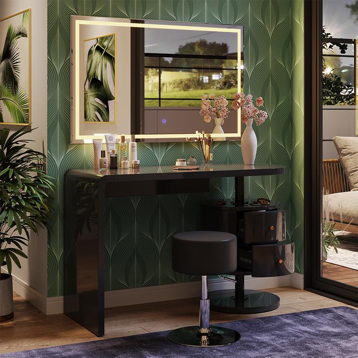 Produktbild Vicco Lara mit LED-Spiegel und Hocker (120 x 50 x 76 cm)