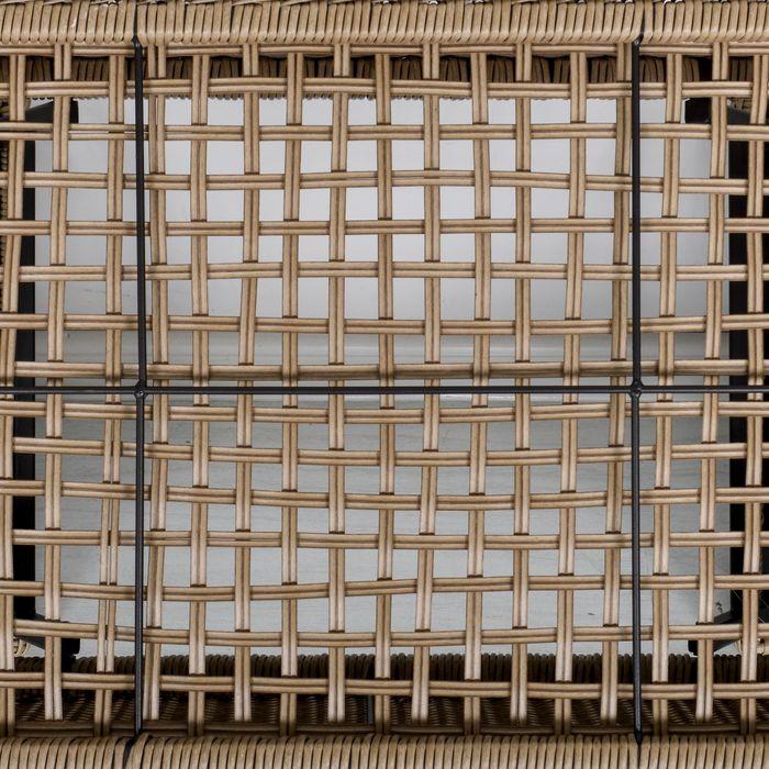 Produktbild Swisshandel24 Polyrattan Beistelltisch Garten Couchtisch Gartentisch Balkontisch ausziehbar Stahl Khaki 103 x 50 x