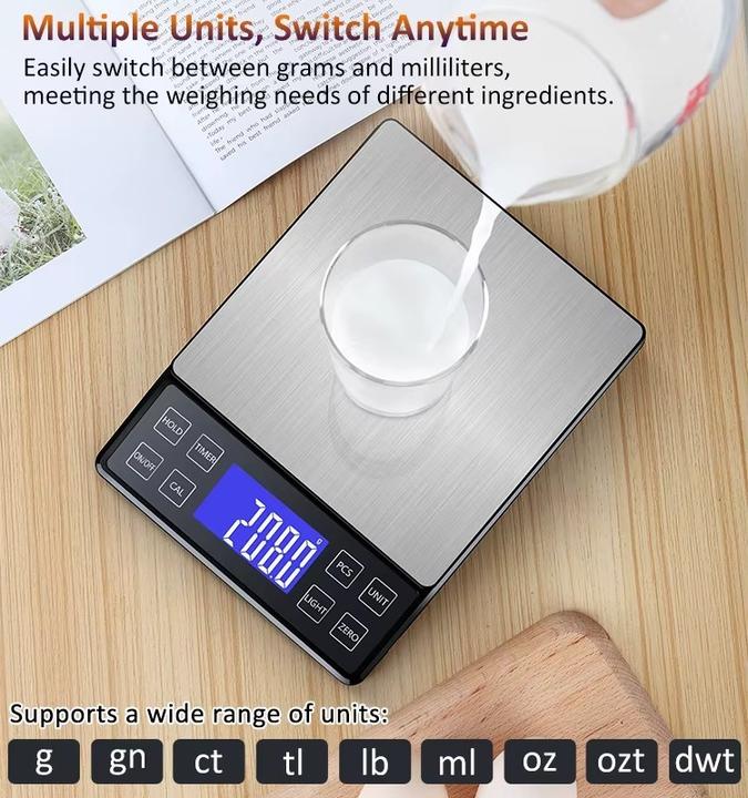 Image du produit Swissdetector Balance Multifonctions numérique rechargeable USB - Acier inoxydable - LCD - 1g/10g