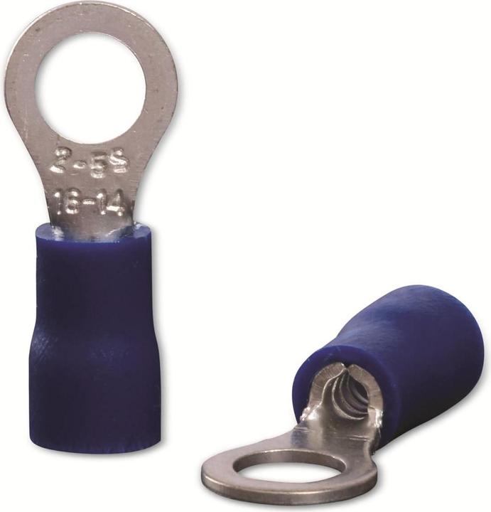 Quadrios 22C447 Ring cable lug Cross-section (max.)=2.5 mm² Hole-Ø=5.3 mm Partially insulated Blue 1 set