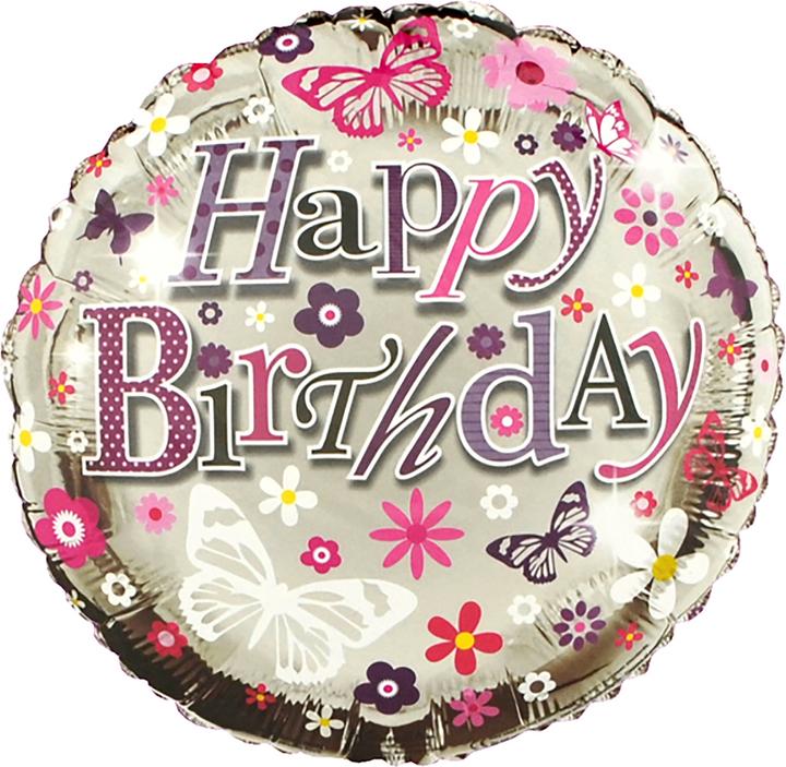 Image du produit Simon Elvin Ballon en plastique avec Joyeux Anniversaire et Design Papillon 46 Cm (1 x)