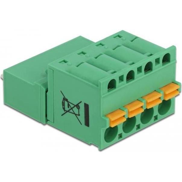 Thumbnail - Delock Terminalblock Set für Platine 4 Pin 5,08 mm Rastermass vertikal, Elektronikkabel + Stecker, Grün