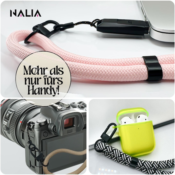 Produktbild Nalia Wristy Lanyard Handykette – Universal Trageband für Smartphones – Verstellbar, Soft & Elastisch