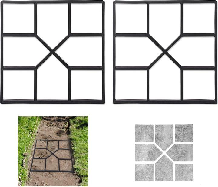 Produktbild Relaxdays 2x Pflasterform (2 x, 40.5 x 40.5 x 4 cm)