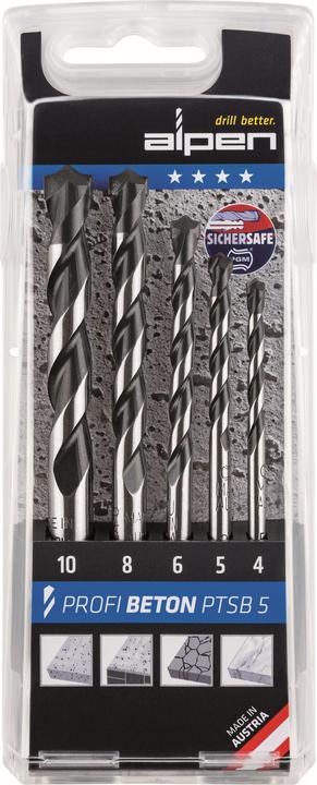 Actual product image Alpen Drill set professional concrete (4 mm, 5 mm, 6 mm, 8 mm, 10 mm)