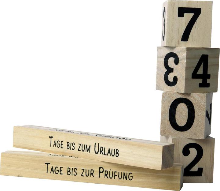 Natura Punto Cube en bois Compte à rebours avec 2 barres thématiques