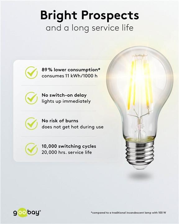 Image du produit Goobay Ampoule LED à filament (E27, 1521 lm, 1x)