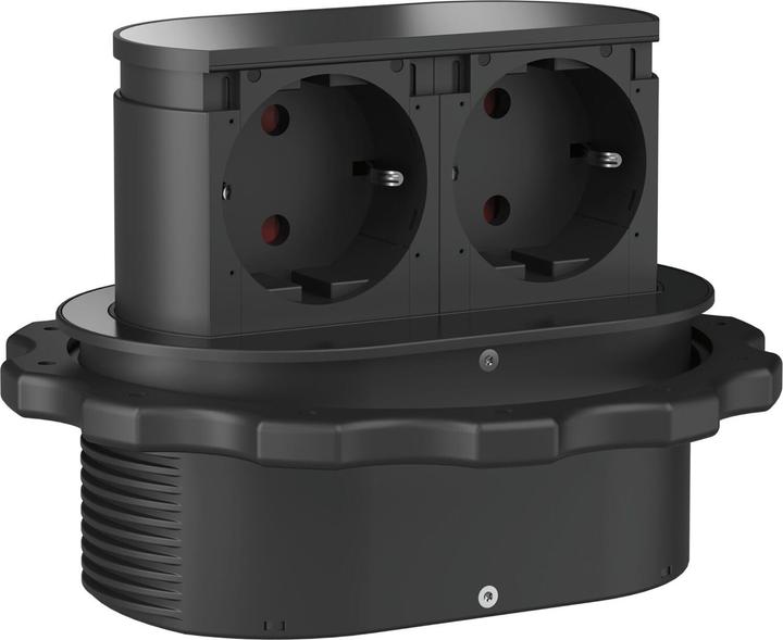 Actual product image HPF Socket outlet element Piccolino 2 x Schuko socket outlets, black